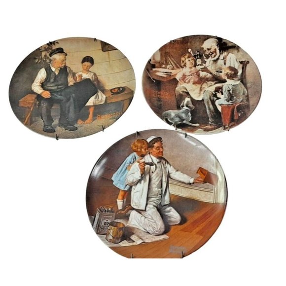 Vintage Knowles Norman Rockwell Plates Set of 3 Heritage Collection Decorative - Picture 2 of 8